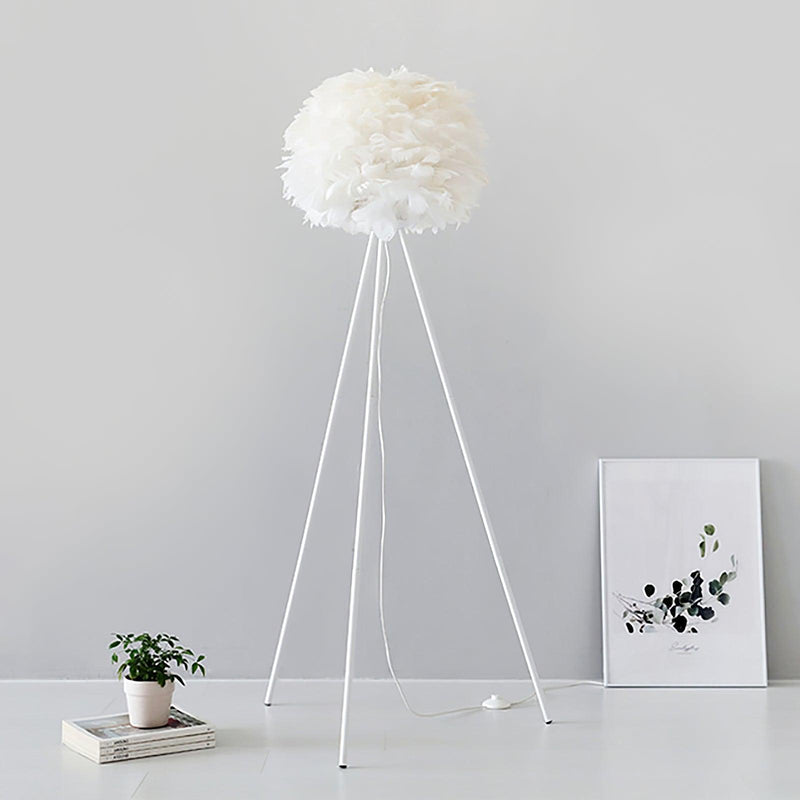 Eos Feather Floor Lamp-DWHOME