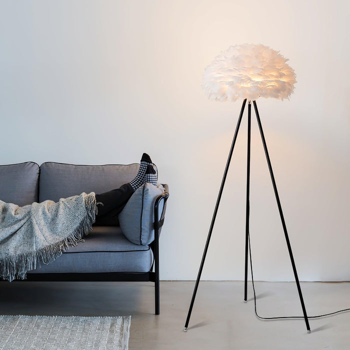 Eos Feather Floor Lamp-DWHOME