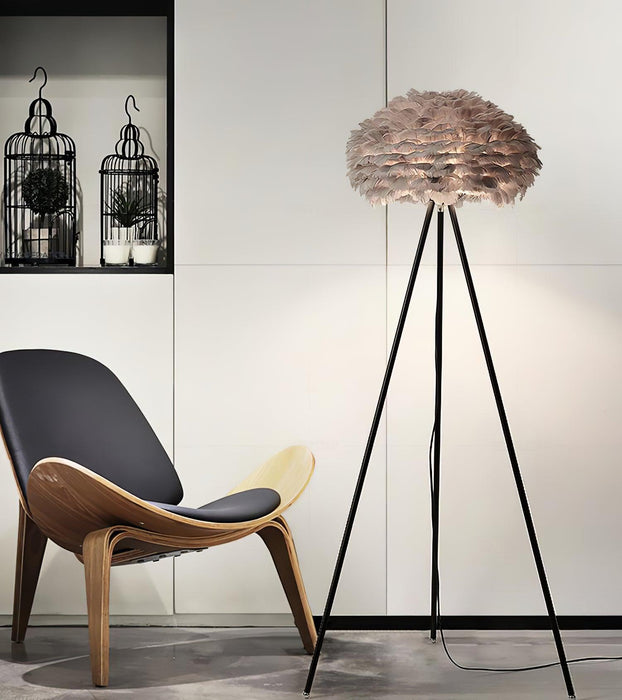 Eos Feather Floor Lamp-DWHOME
