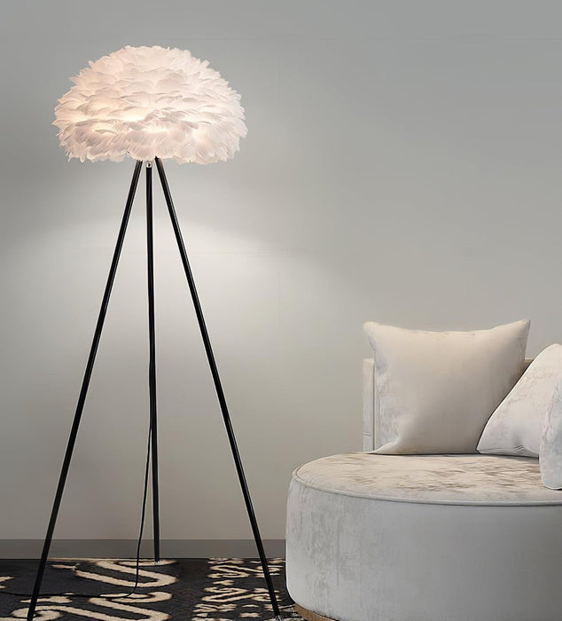 Eos Feather Floor Lamp-DWHOME