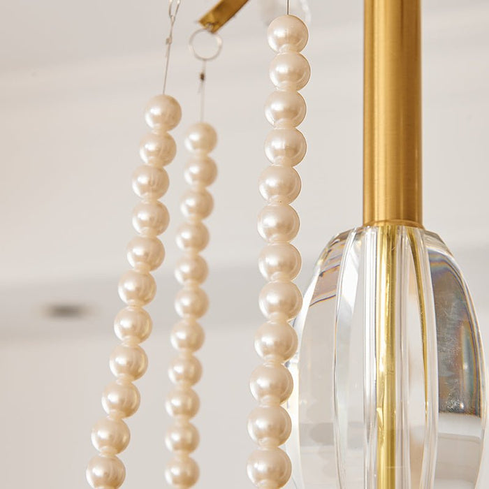 Evaria Crystal Pearl Chandelier-DWHOME