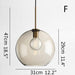 Millow Glass Shade Brass Fitting Pendant Light - DWHOME