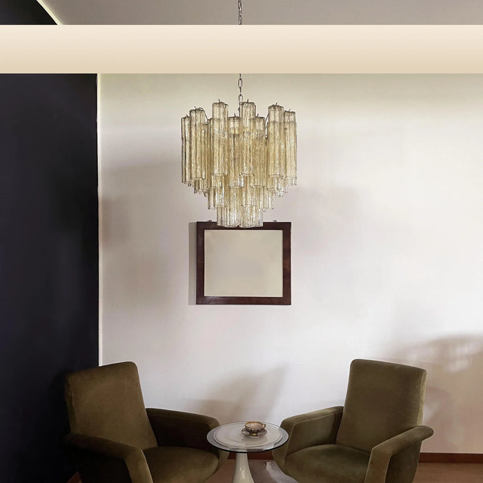 Fantastic Murano Amber Glass Tube Chandelier-DWHOME