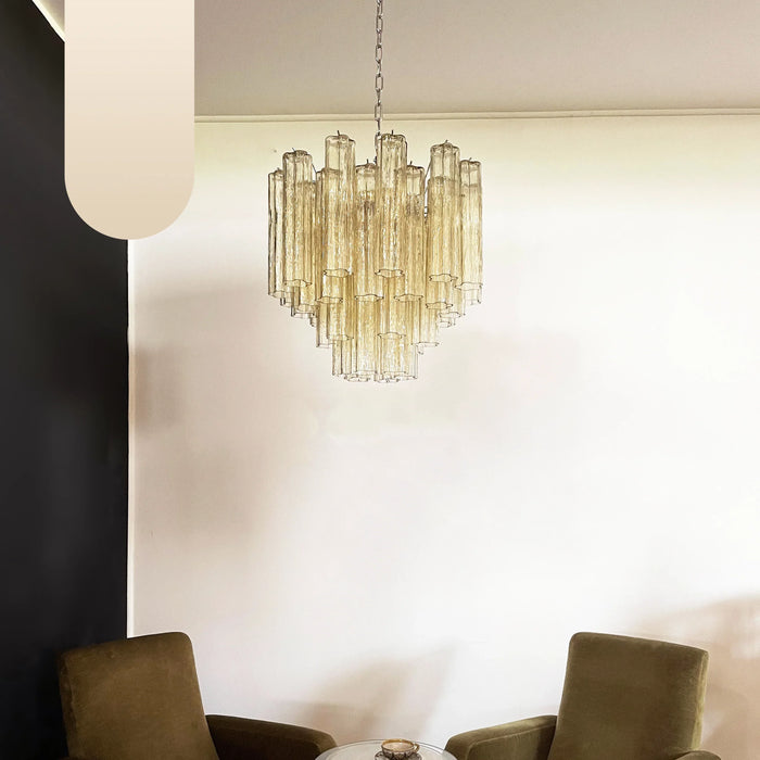 Fantastic Murano Amber Glass Tube Chandelier-DWHOME