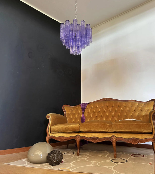 Fantastic Murano Amethyst Glass Tube Chandelier-DWHOME