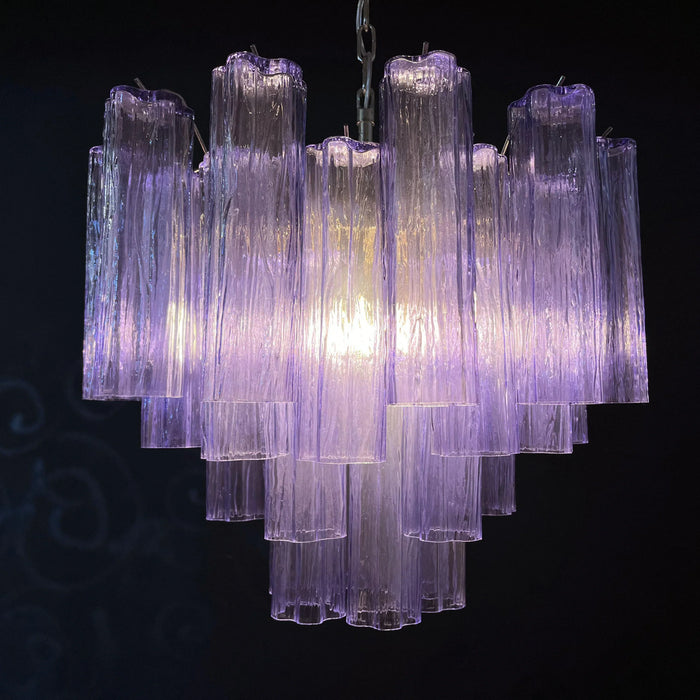 Fantastic Murano Amethyst Glass Tube Chandelier-DWHOME