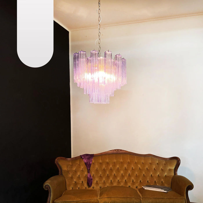 Fantastic Murano Amethyst Glass Tube Chandelier-DWHOME