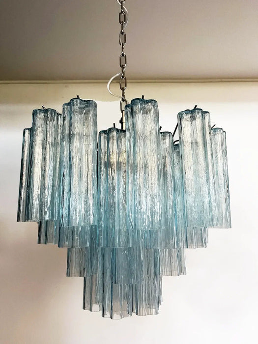 Fantastic Murano Blue Glass Tube Chandelier-DWHOME