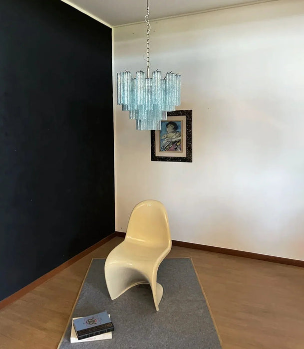 Fantastic Murano Blue Glass Tube Chandelier-DWHOME