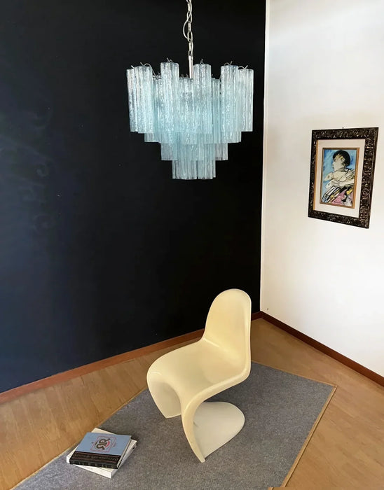 Fantastic Murano Blue Glass Tube Chandelier-DWHOME