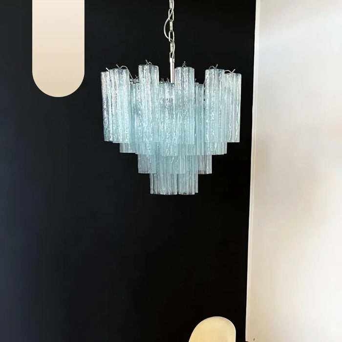 Fantastic Murano Blue Glass Tube Chandelier-DWHOME