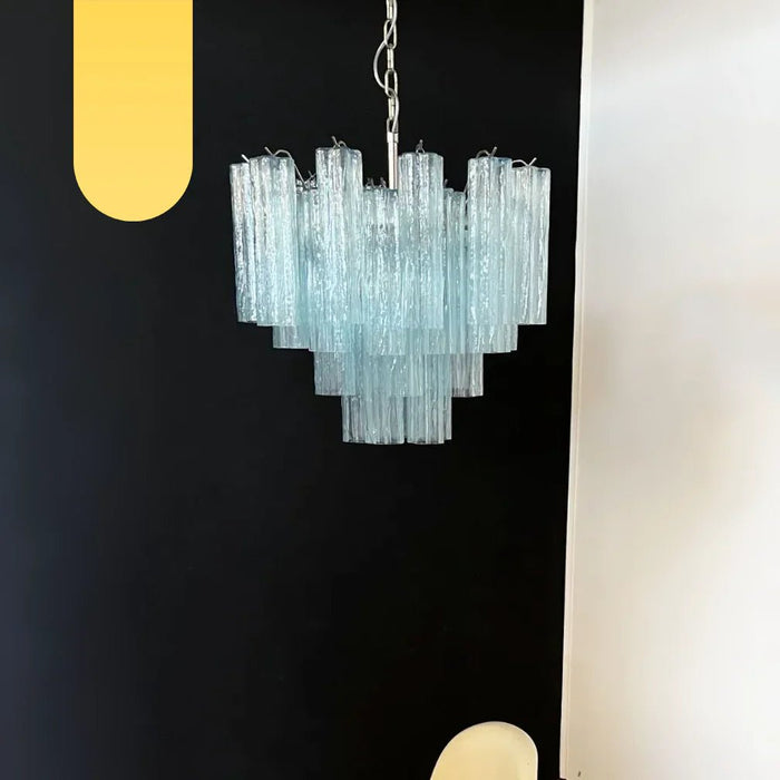 Fantastic Murano Blue Glass Tube Chandelier-DWHOME