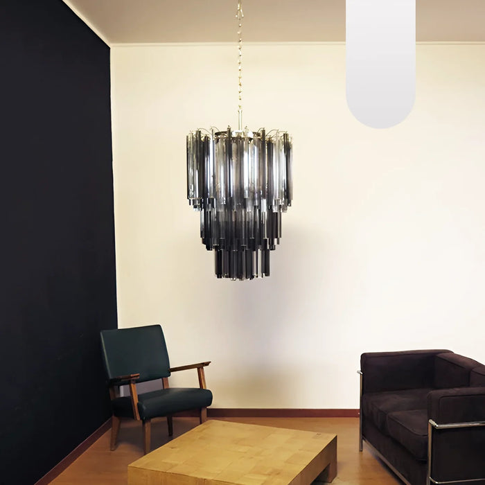 Fantastic Murano Prisms Smoked Transparent Chandelier-DWHOME