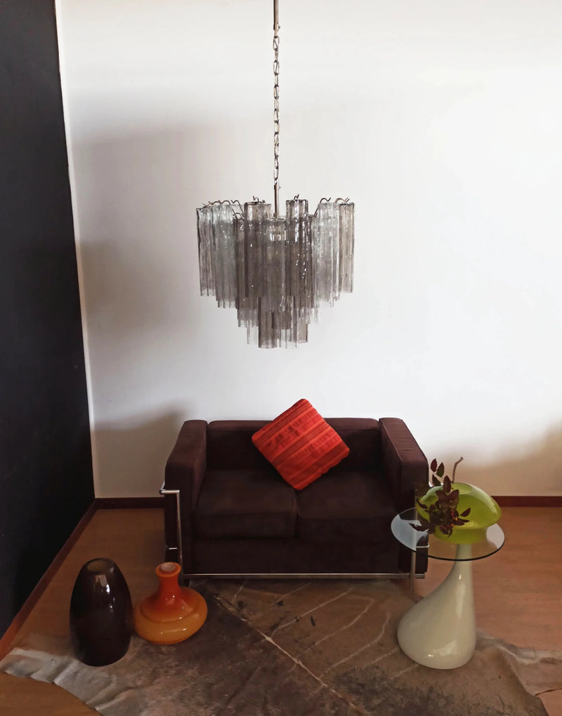 Fantastic Murano Smoked Glass Tube Chandelier-DWHOME