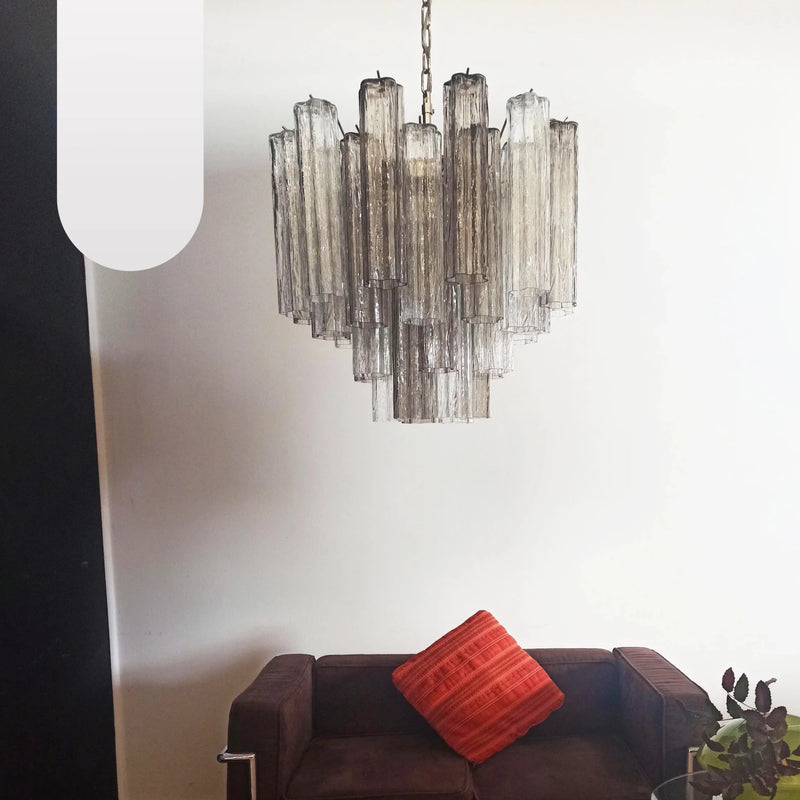 Fantastic Murano Smoked Glass Tube Chandelier-DWHOME