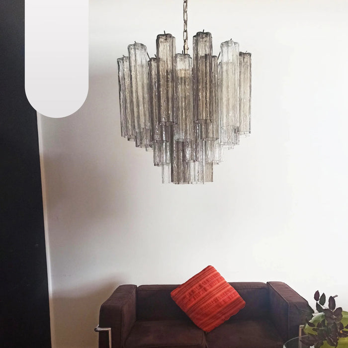 Fantastic Murano Smoked Glass Tube Chandelier-DWHOME