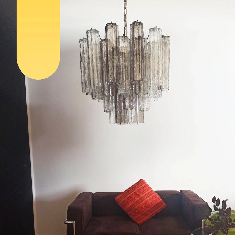 Fantastic Murano Smoked Glass Tube Chandelier-DWHOME
