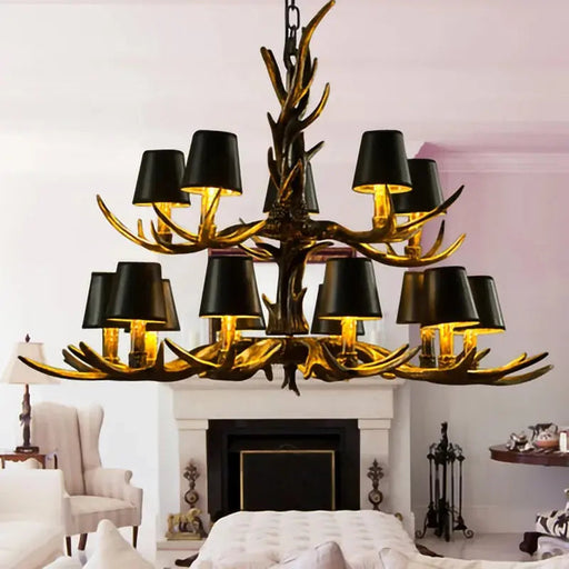 Faux Elk Antler Chandelier.