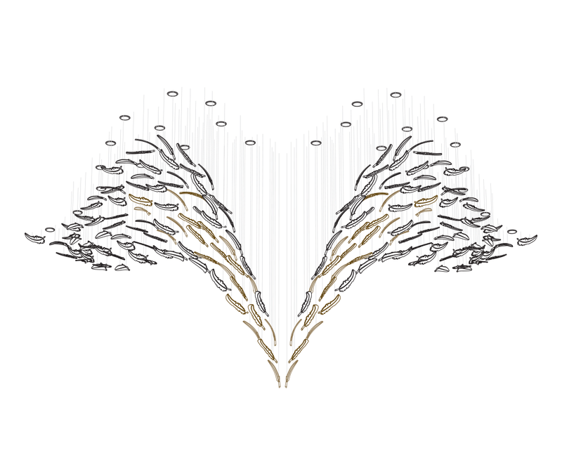 Feather Handblown Glass Chandelier-DWHOME