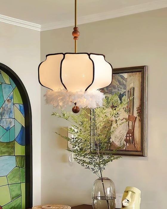 Feathered Lantern Pendant Light-DWHOME