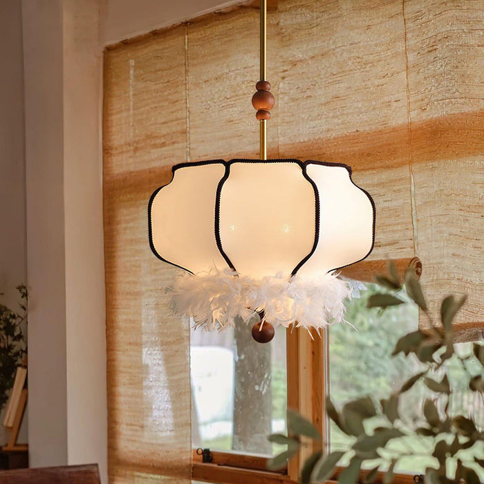 Feathered Lantern Pendant Light-DWHOME