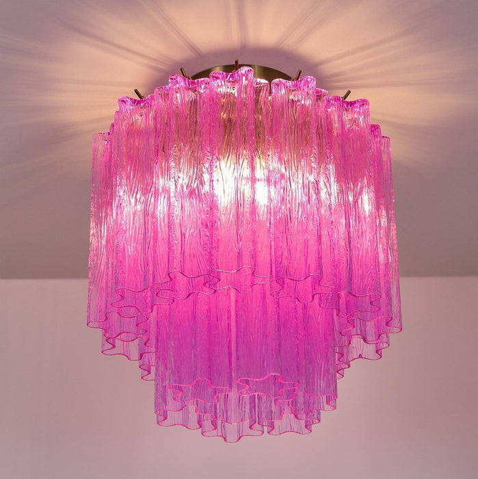 Fiora Rose Red Glass Ceiling Lamp-DWHOME