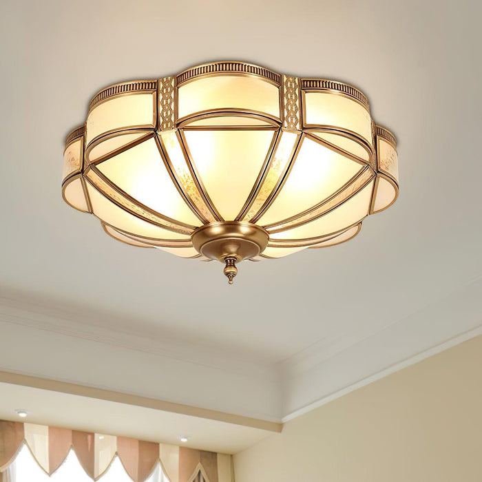 Floral Brass Ceiling Lamp-DWHOME