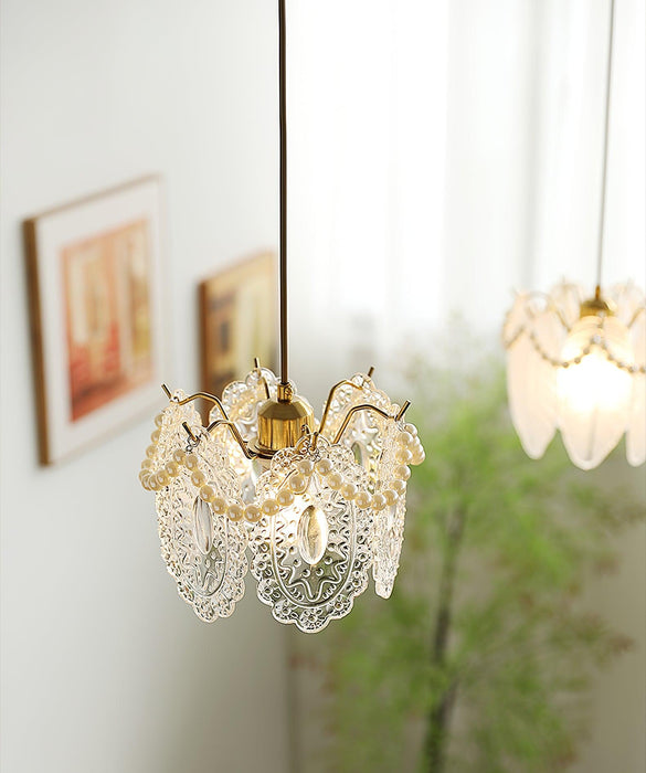 Floral Glass Pendant Lamp.