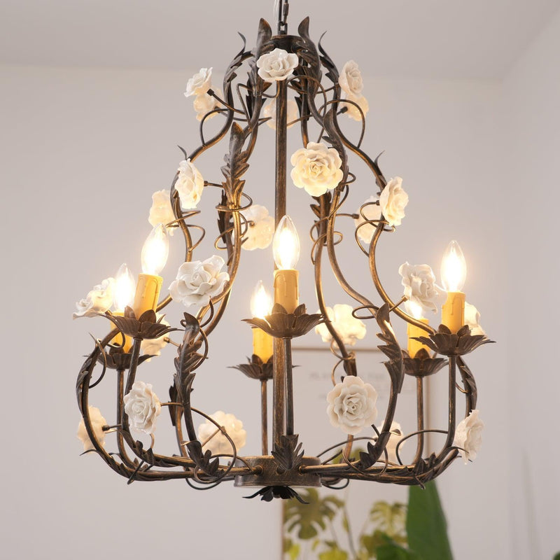 Florentine Rose Garden Chandelier-DWHOME