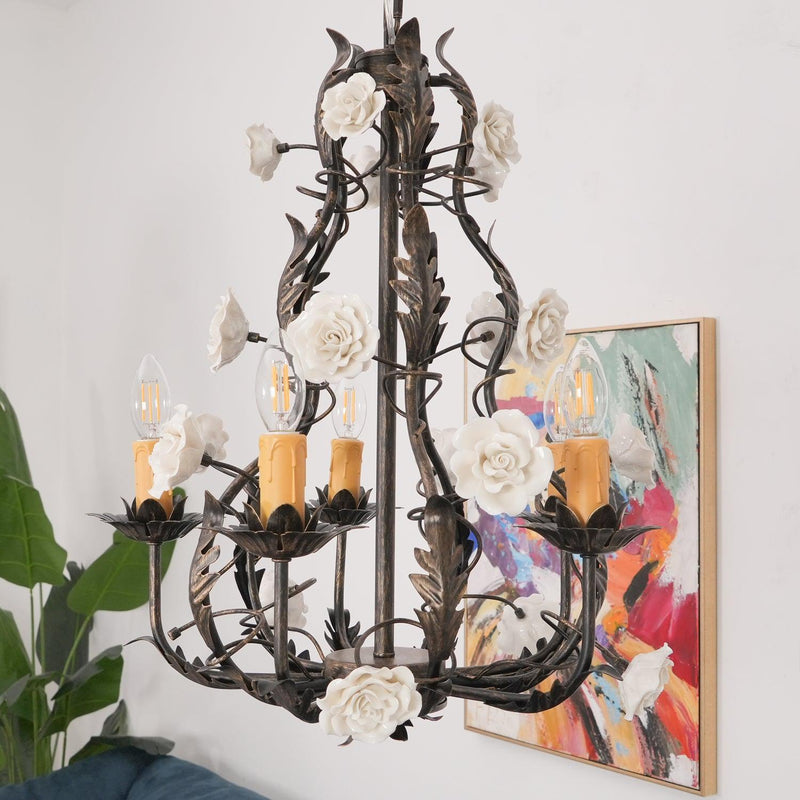 Florentine Rose Garden Chandelier-DWHOME