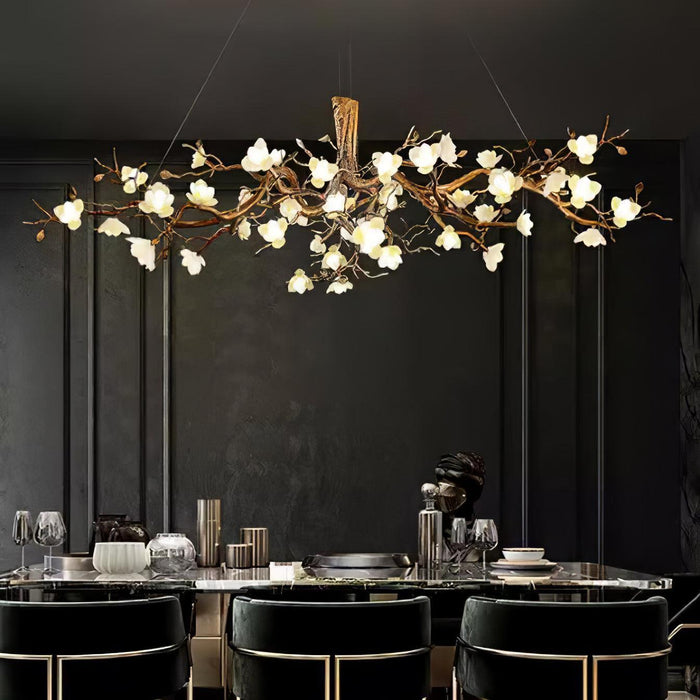 Flower Bloom Branch Brass Chandelier-DWHOME