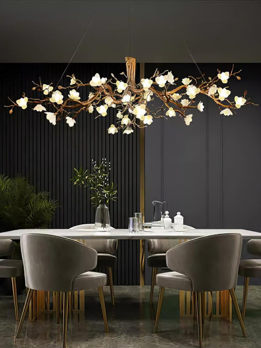 Flower Bloom Branch Brass Chandelier-DWHOME