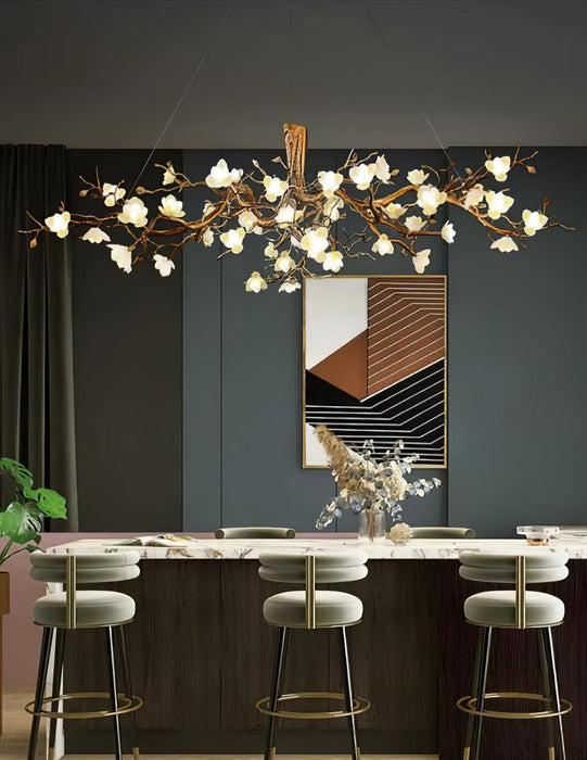 Flower Bloom Branch Brass Chandelier-DWHOME