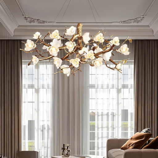 Flower Bloom Branch Brass Chandelier - DWHOME