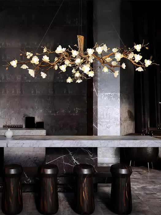 Flower Bloom Branch Brass Chandelier-DWHOME