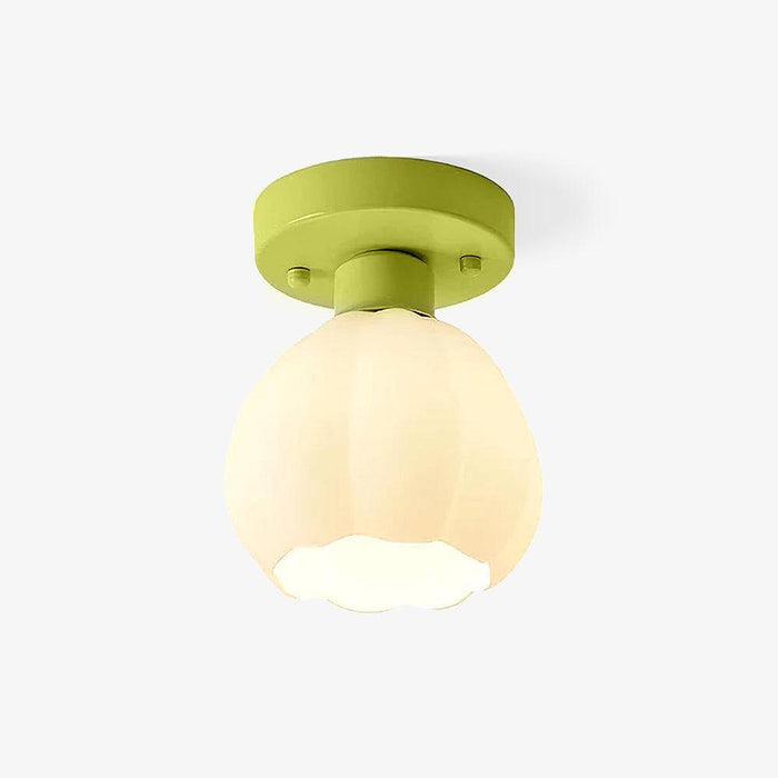 Flower Shaded Semi Flushmount Light-DWHOME