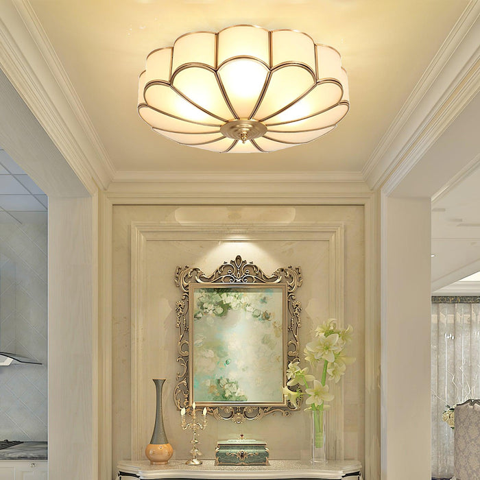 Flower Shape Glass Recessed Ceiling Light.