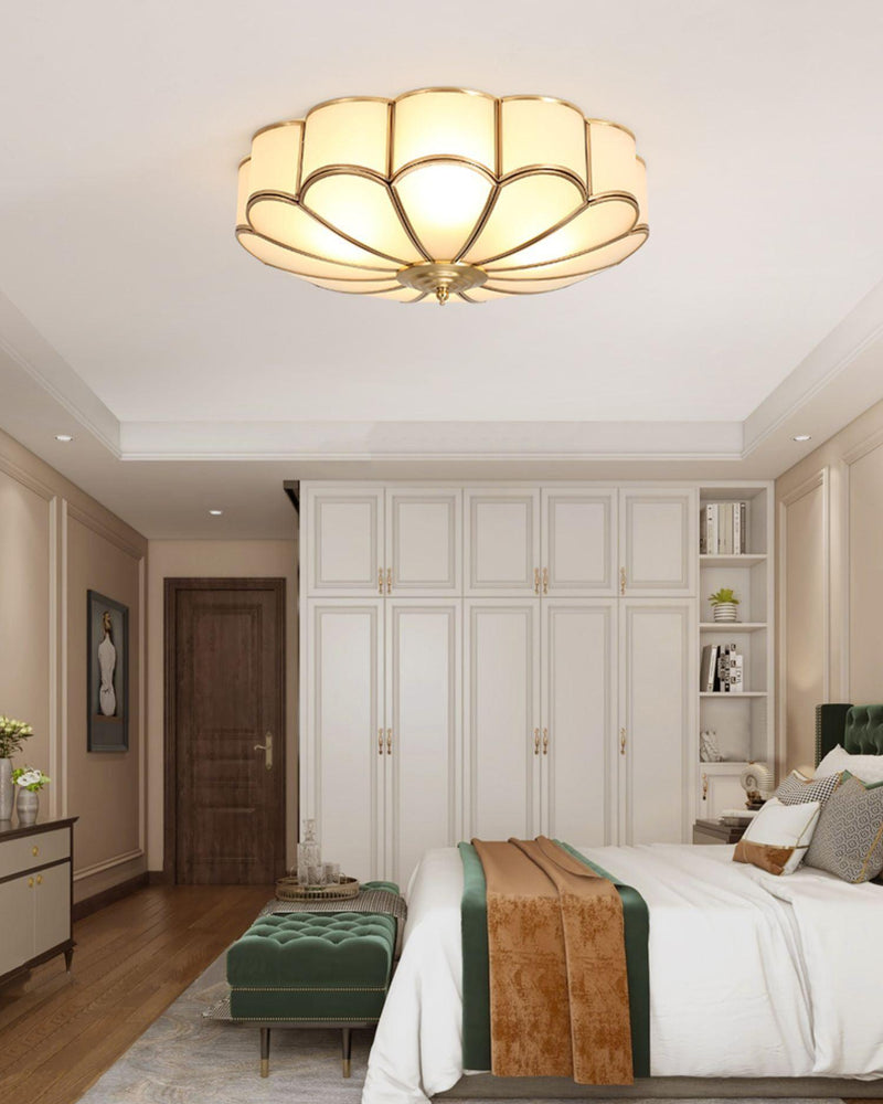 Scalloped Flush Ceiling Light-DWHOME