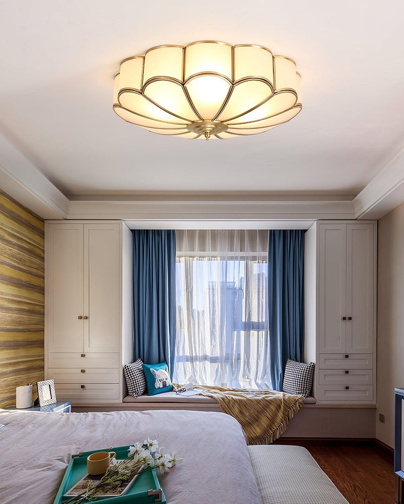 Scalloped Flush Ceiling Light-DWHOME