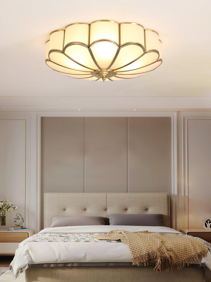 Scalloped Flush Ceiling Light-DWHOME