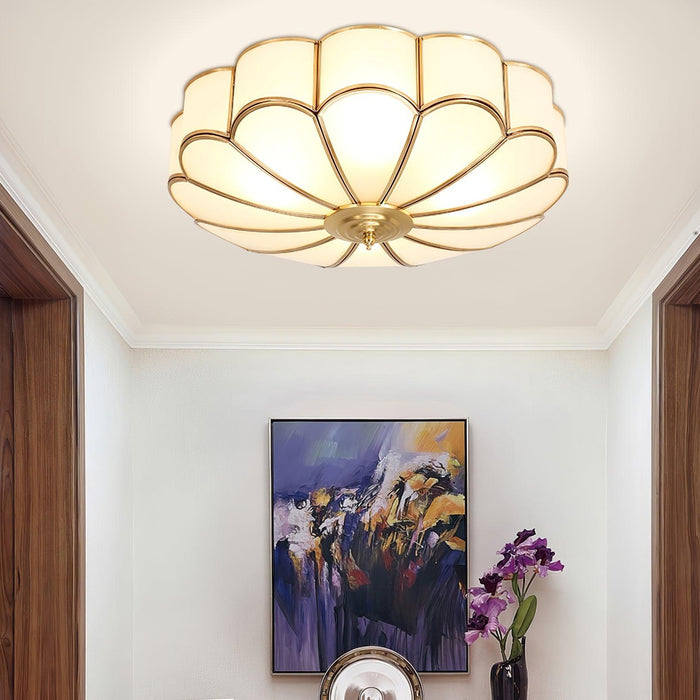 Flower Shape Glass Recessed Ceiling Light.