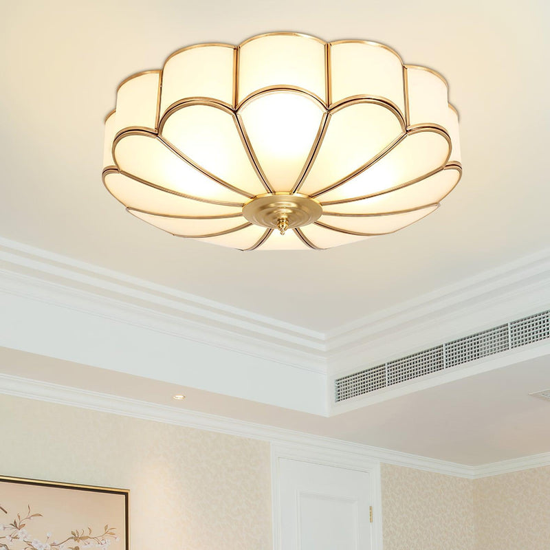 Scalloped Flush Ceiling Light-DWHOME