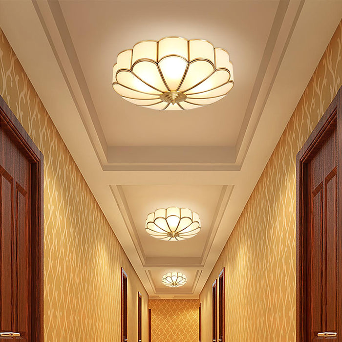 Flower Shape Glass Recessed Ceiling Light.