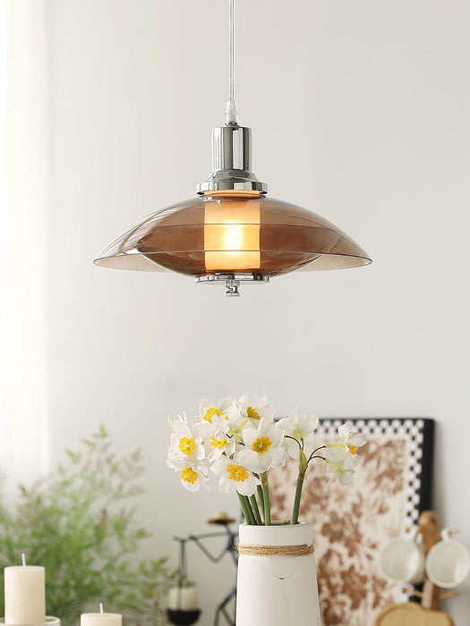 Flying Saucer Chrome Pendant Light.