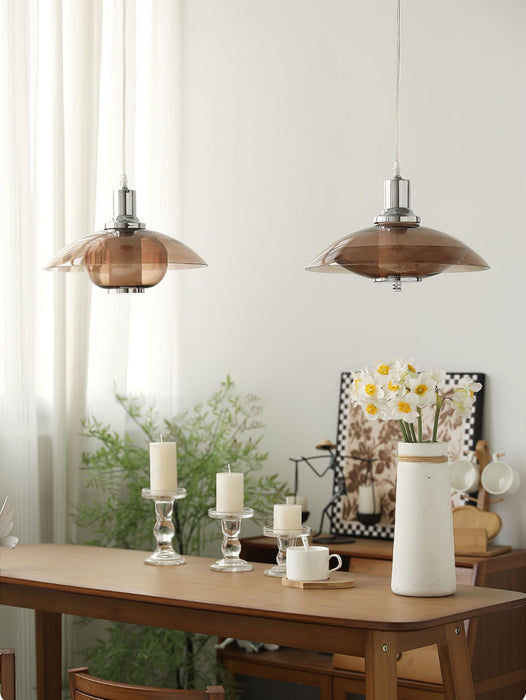 Flying Saucer Chrome Pendant Light.