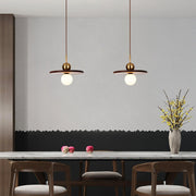 Flying Saucer Walnut Pendant Lamp-DWHOME