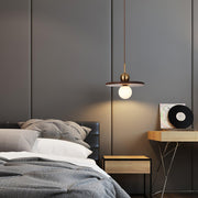 Flying Saucer Walnut Pendant Lamp-DWHOME