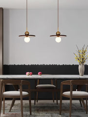 Flying Saucer Walnut Pendant Lamp-DWHOME