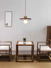 Flying Saucer Walnut Pendant Lamp-DWHOME