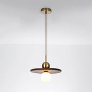 Flying Saucer Walnut Pendant Lamp-DWHOME
